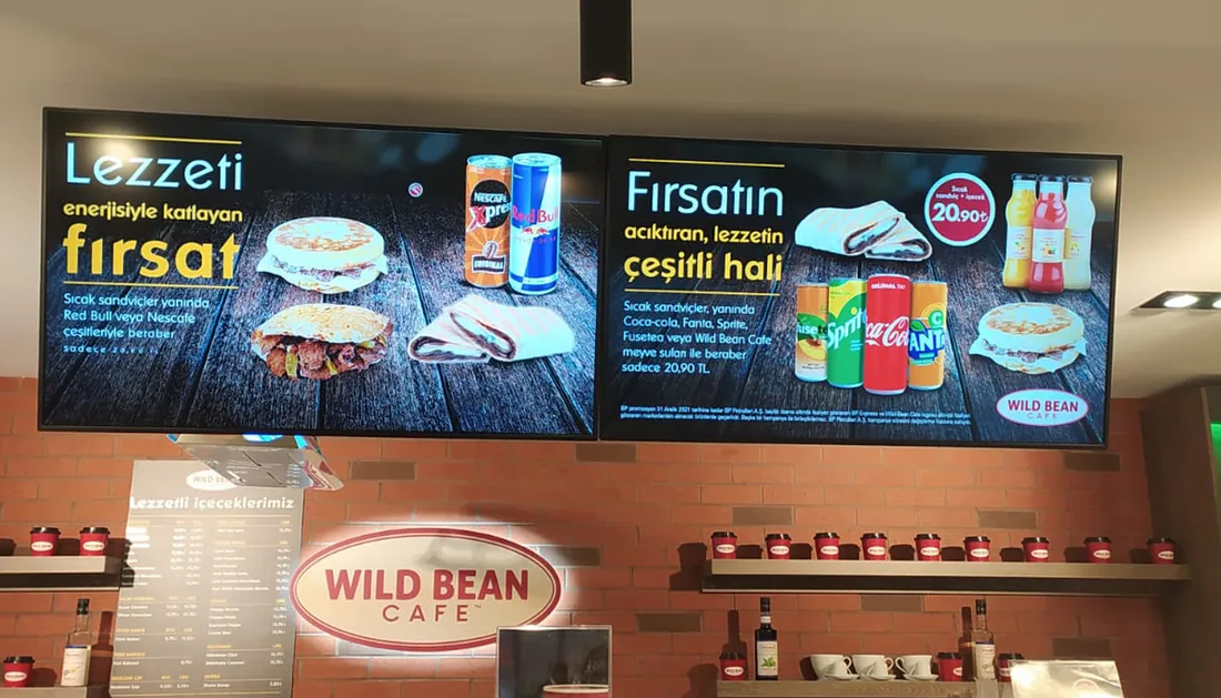 BP Digital menu boards project by Unisign